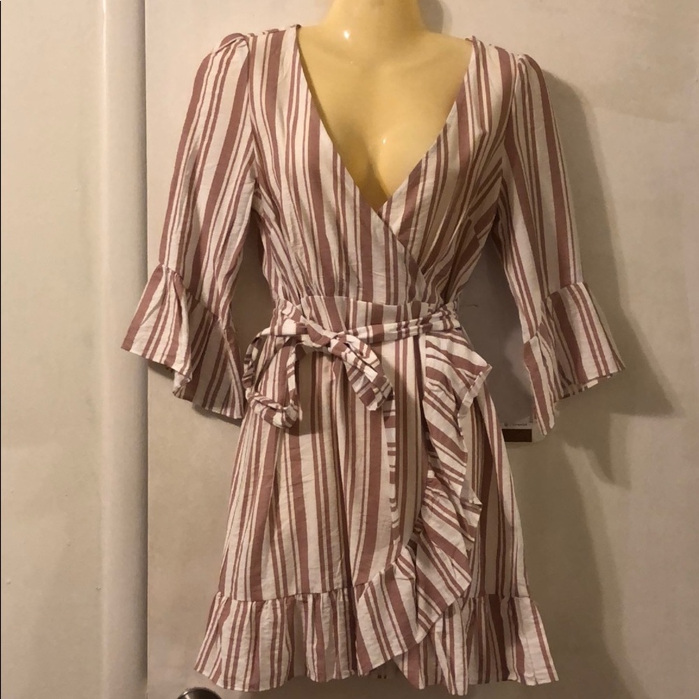 Peach striped dress